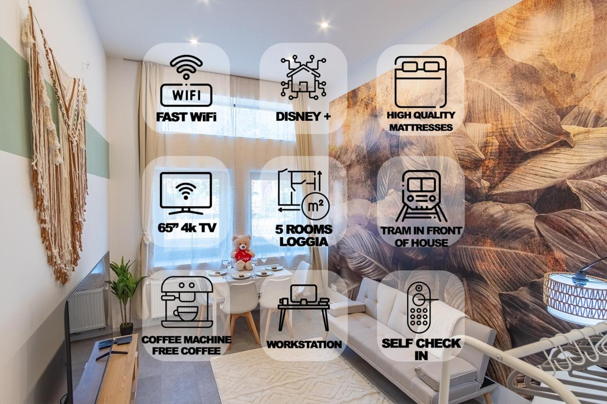 65 Zoll 4K Tv, Disney Plus, Soundbar, Kostenloser Kaffee, 5 Raeume 라이프치히 외부 사진